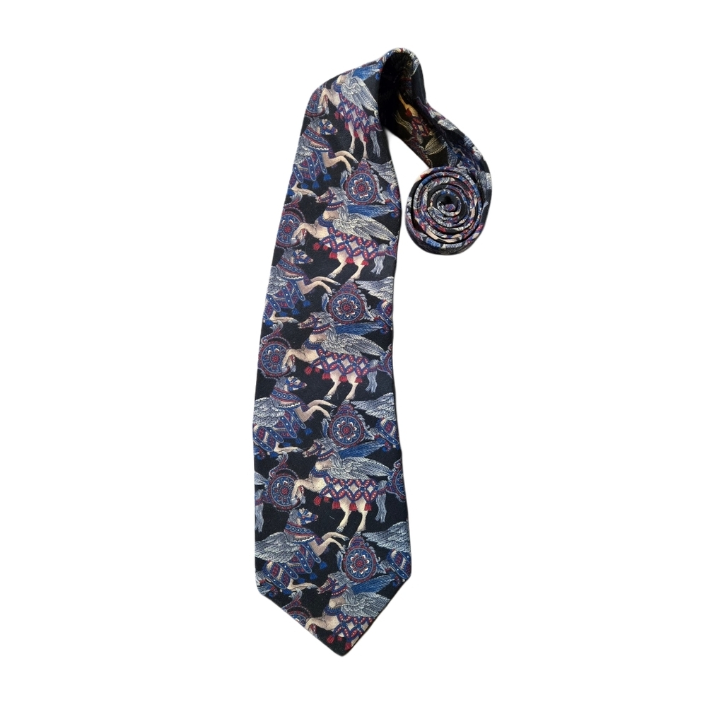 Vtg The Metropolitan Museum of‎ Art Silk Tie Mythical Pegasus Medieval Pattern